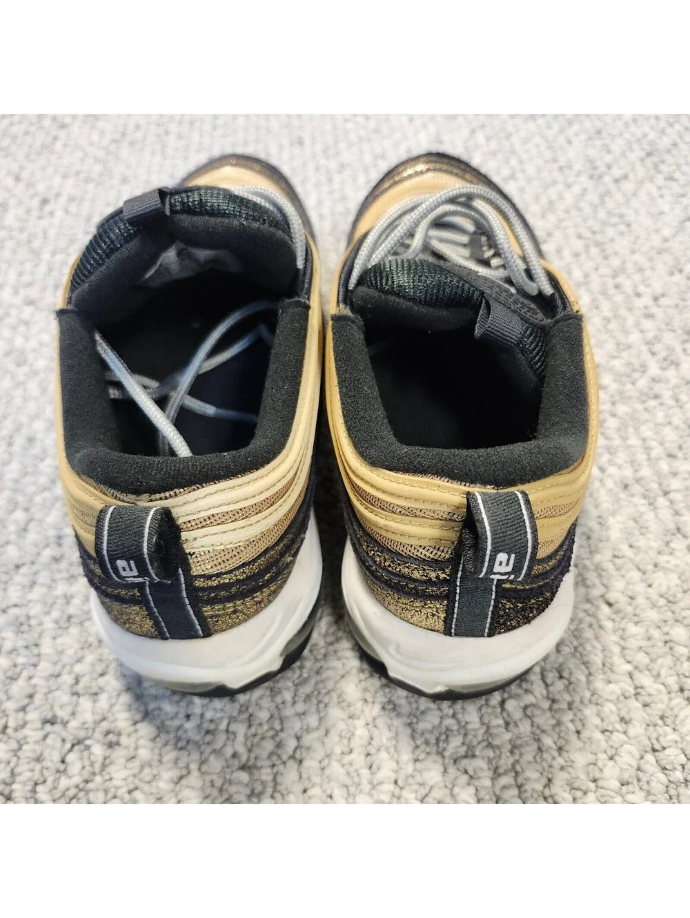 Nike Air Max 97 Golden Gals Women's Gold Black Lace Up Sneakers Size 8.5